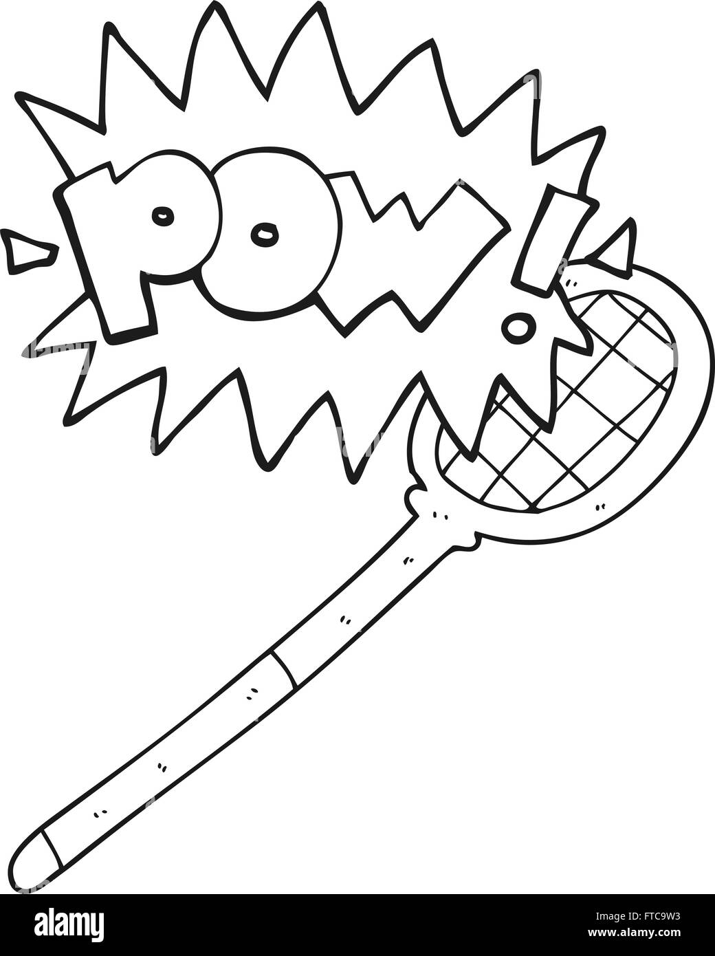 freehand drawn black and white cartoon tennis racket Stock Vector Image ...