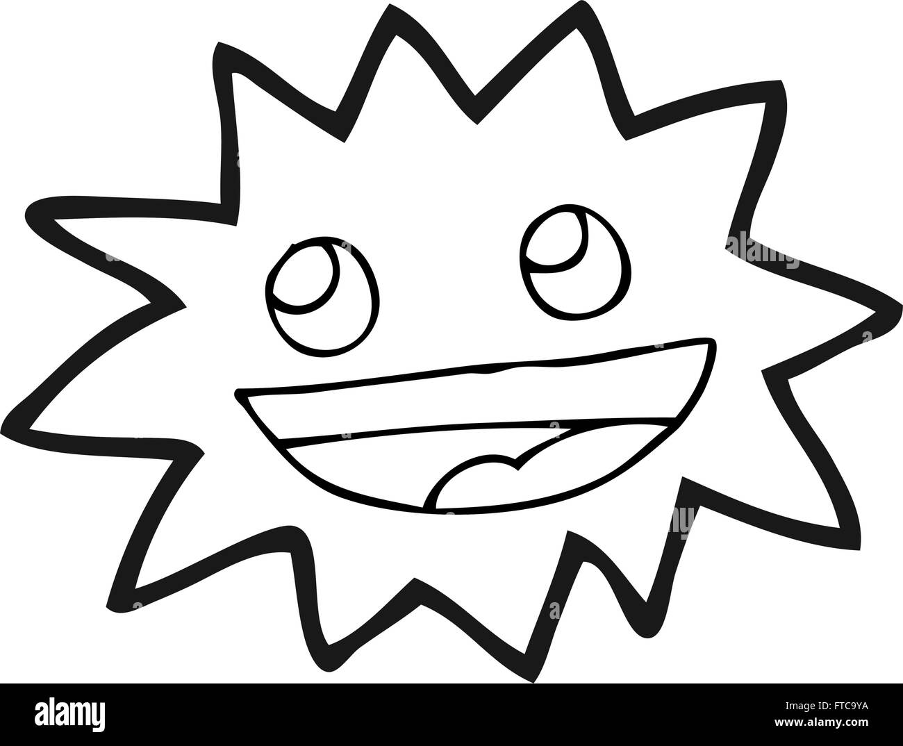 freehand drawn black and white cartoon star with face Stock Vector ...