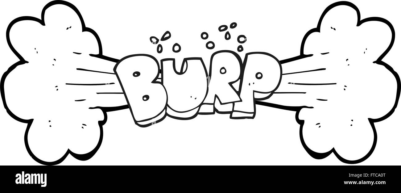 freehand drawn black and white cartoon burp symbol Stock Vector Image