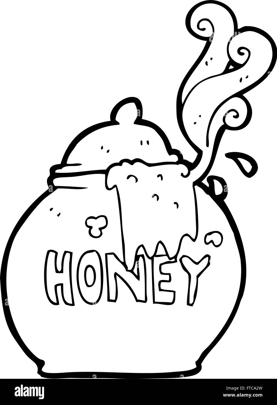 Freehand Drawn Black And White Cartoon Honey Pot Stock Vector Image And Art Alamy 