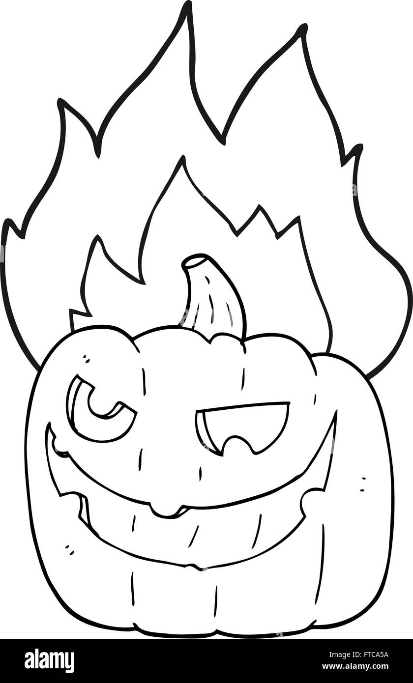 freehand drawn black and white cartoon halloween pumpkin Stock Vector ...