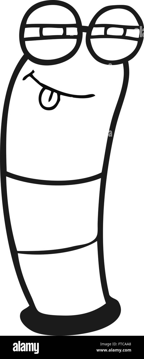 freehand drawn black and white cartoon worm Stock Vector Image & Art