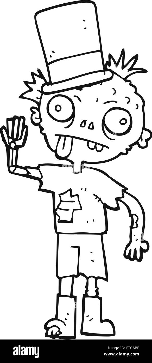 Freehand Drawn Black And White Cartoon Zombie Stock Vector Image And Art