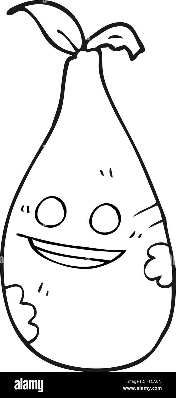 freehand drawn black and white cartoon pear Stock Vector Image & Art ...