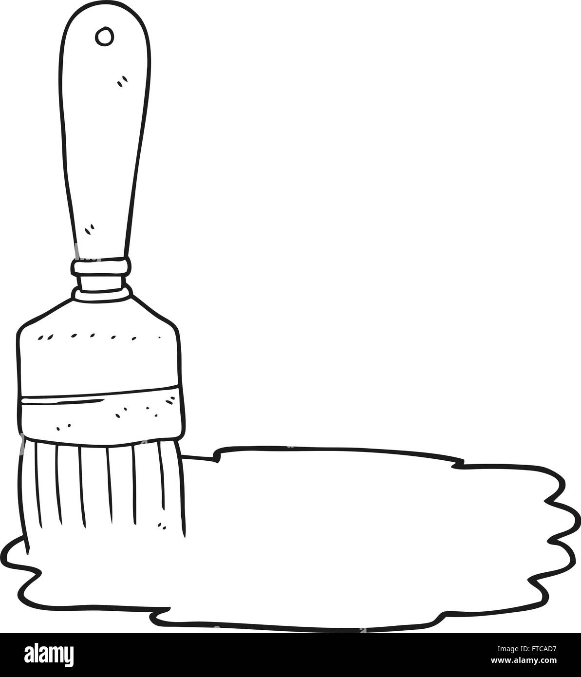 freehand drawn black and white cartoon paint brush Stock Vector Image