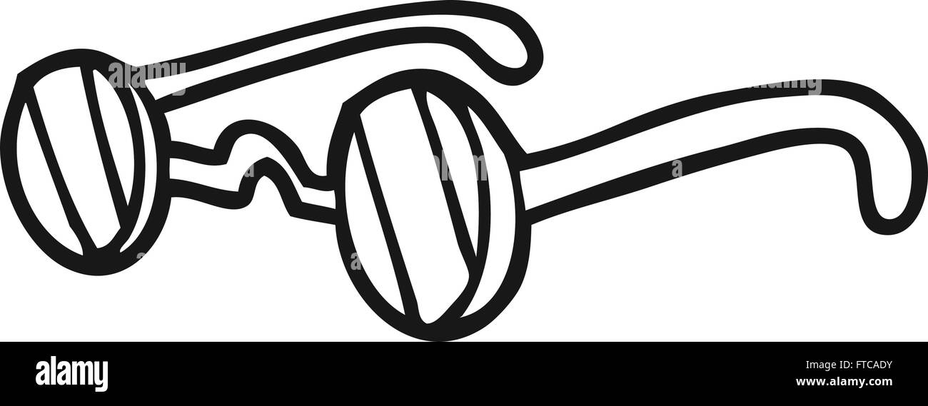 freehand drawn black and white cartoon sunglasses Stock Vector Image