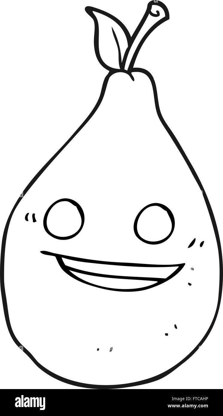 freehand drawn black and white cartoon pear Stock Vector Image & Art ...