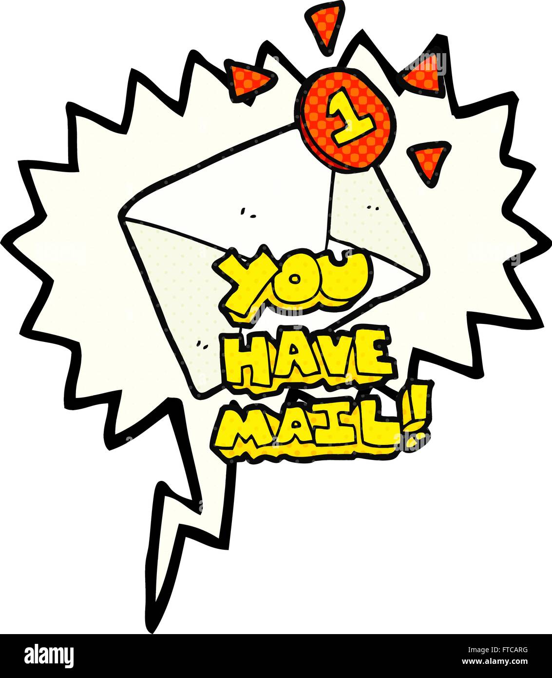 freehand drawn comic book speech bubble cartoon email Stock Vector