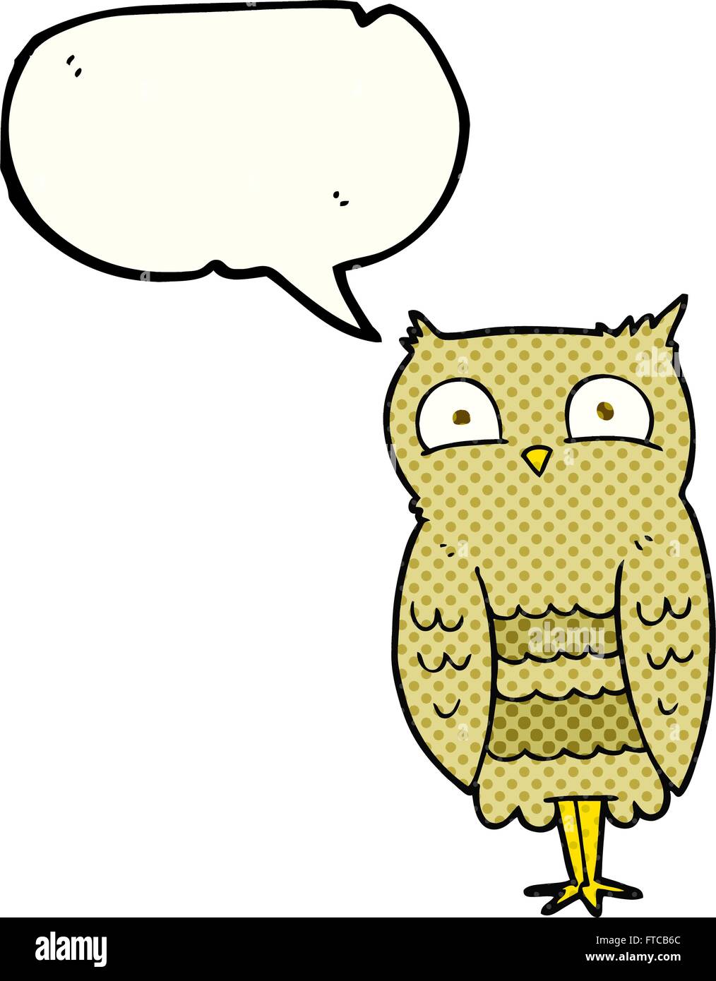 freehand drawn comic book speech bubble cartoon owl Stock Vector Image ...
