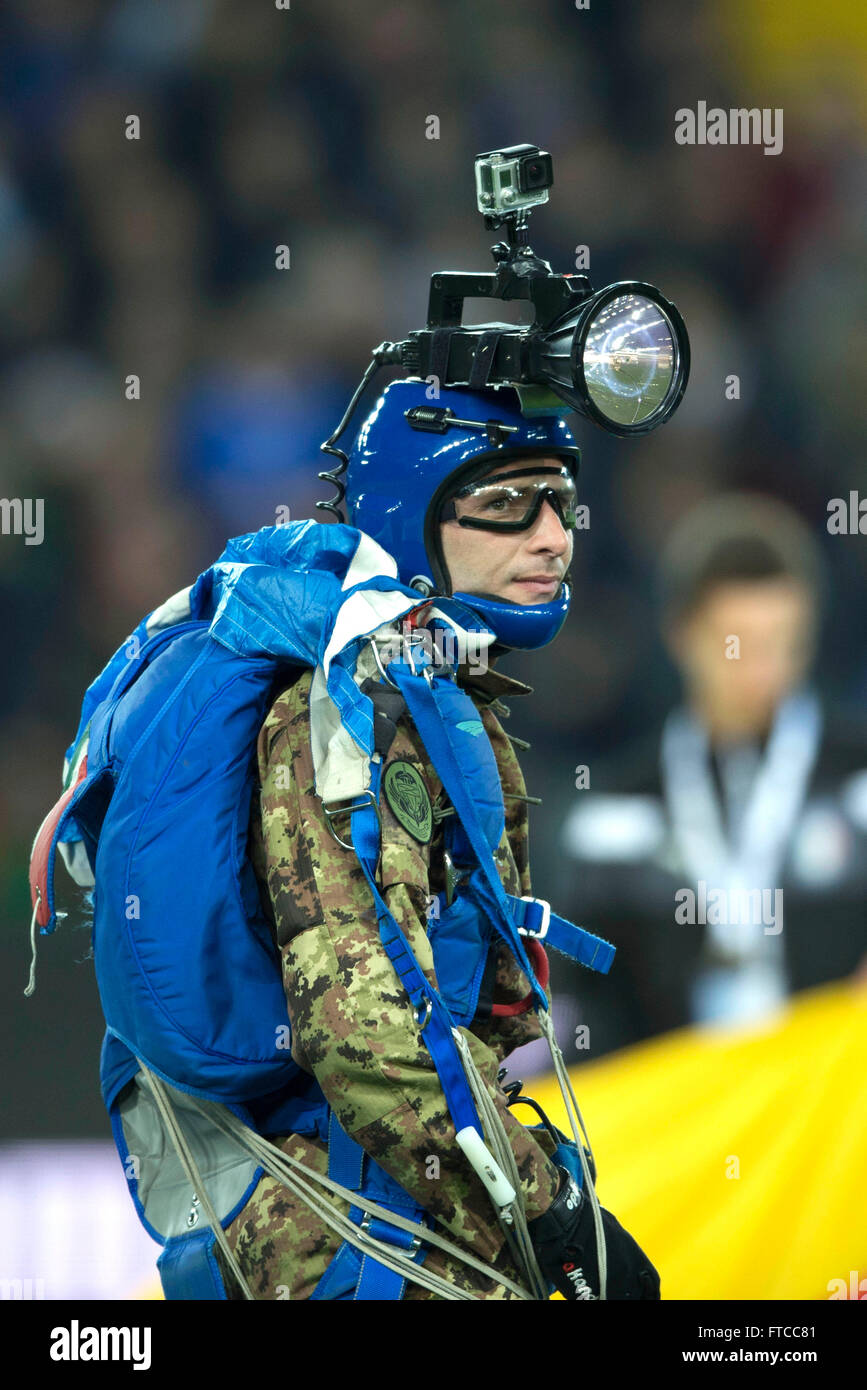 Udine, Italy. 24th Mar, 2016. Paratroopers Football/Soccer : International Friendly match between Italy 1-1 Spain at Friuli stadium in Udine, Italy . © Maurizio Borsari/AFLO/Alamy Live News Stock Photo