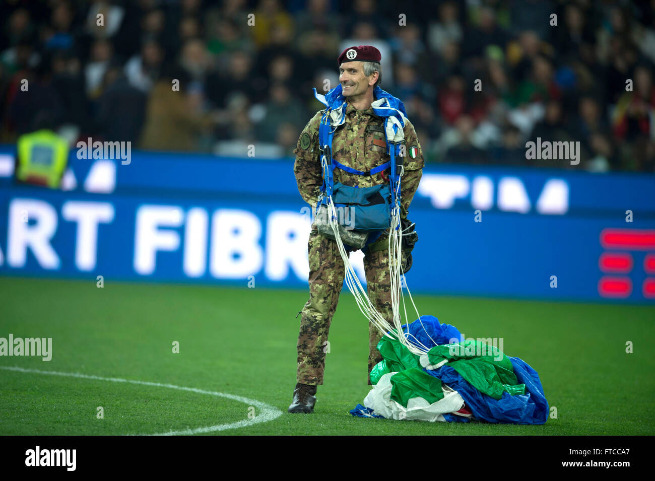 Paratroopers, MARCH 24, 2016 - Football / Soccer : International Friendly match between Italy 1-1 Spain at Friuli stadium in Udine, Italy. (Photo by Maurizio Borsari/AFLO) Stock Photo