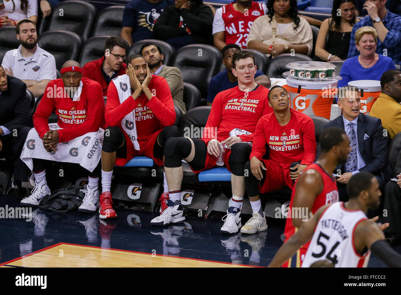 Nba Bench View New Orleans, LA, USA. 26th Mar, 2016. New Orleans Pelicans bench looks ...