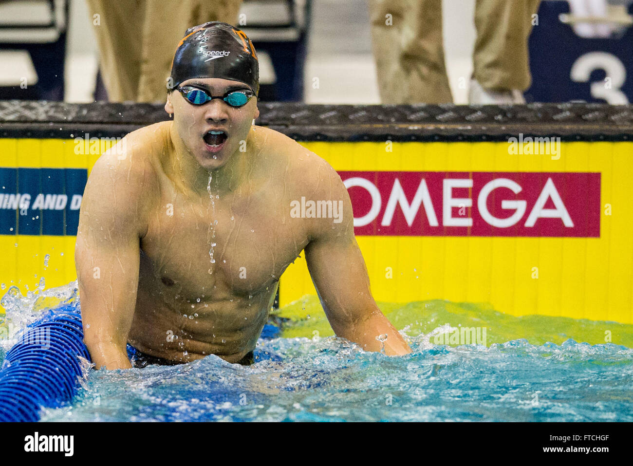 Texas swimmer Joseph Schooling during the NCAA Men's Swimming and