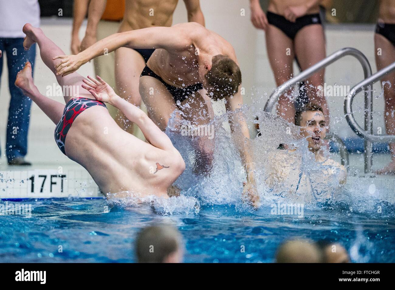 The Texas swim team wins the National Title during the NCAA Men's