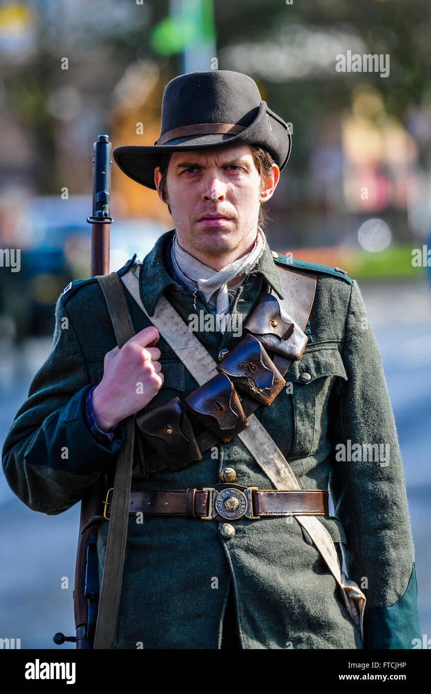 Belfast, Northern Ireland. 27 Mar 2016 A man dressed in Irish Citizen