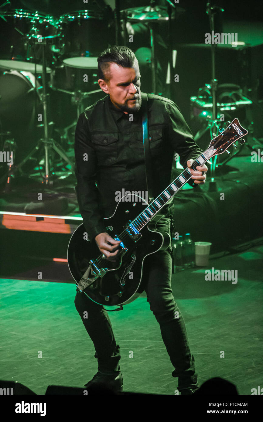 Detroit, Michigan, USA. 26th Mar, 2016. BILLY DUFFY of THE CULT performing on the Alive In The Hidden City Tour at The Fillmore in Detroit, MI on March 26th 2016 © Marc Nader/ZUMA Wire/Alamy Live News Stock Photo