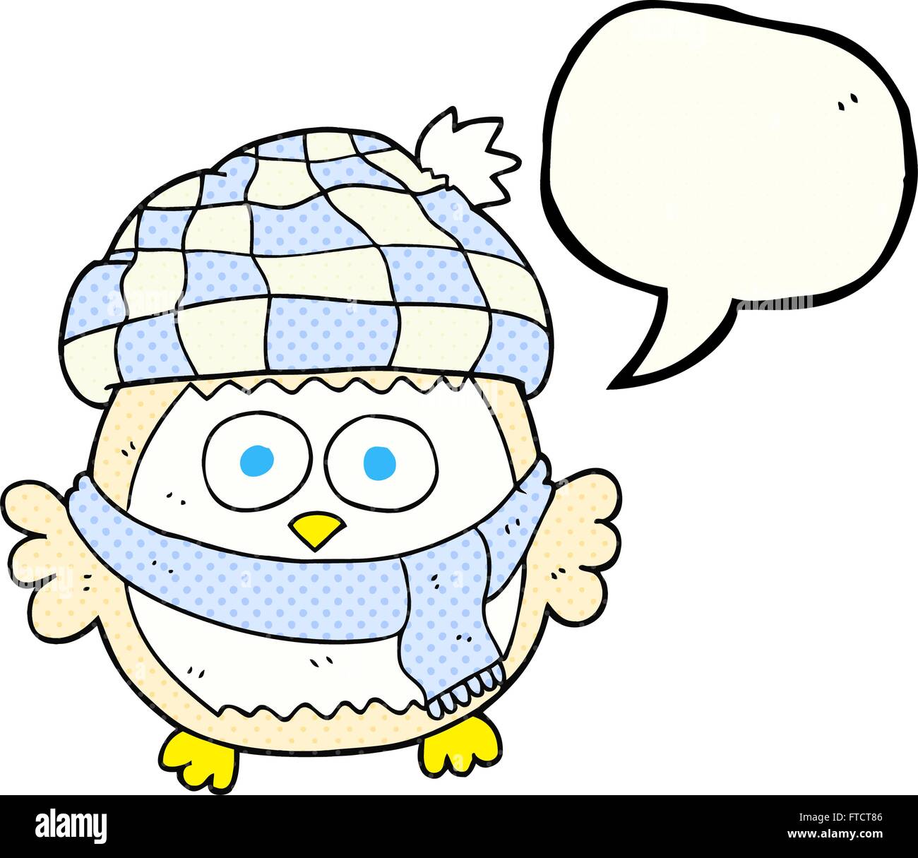 freehand drawn comic book speech bubble cartoon cute little owl Stock ...