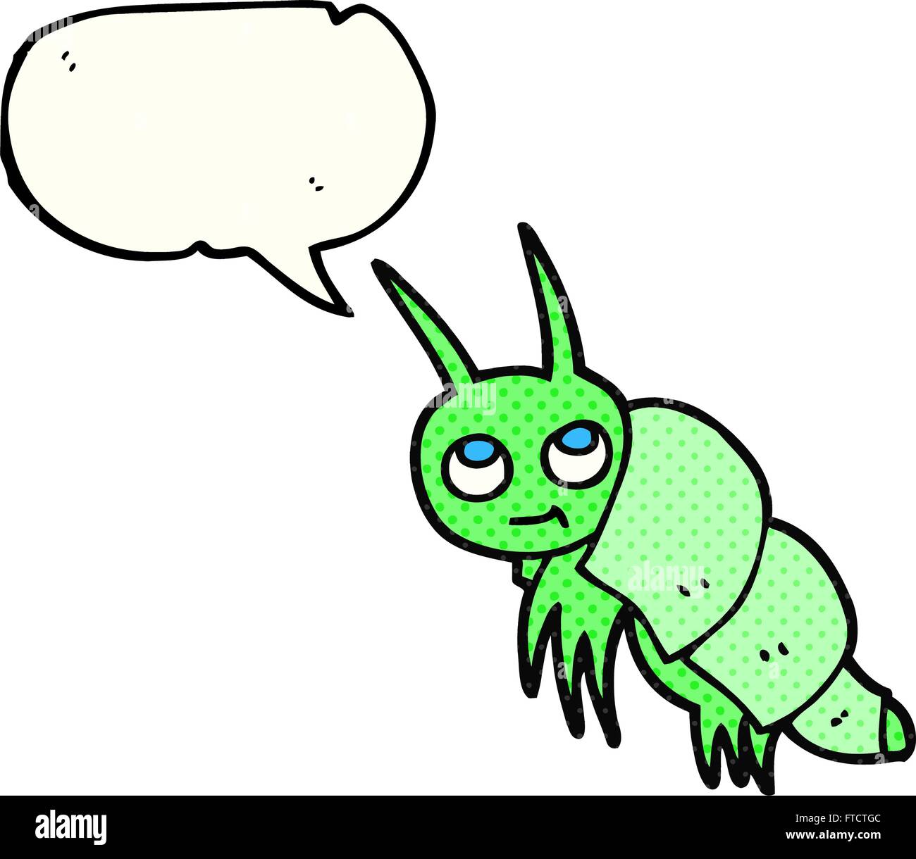freehand drawn comic book speech bubble cartoon little bug Stock Vector ...