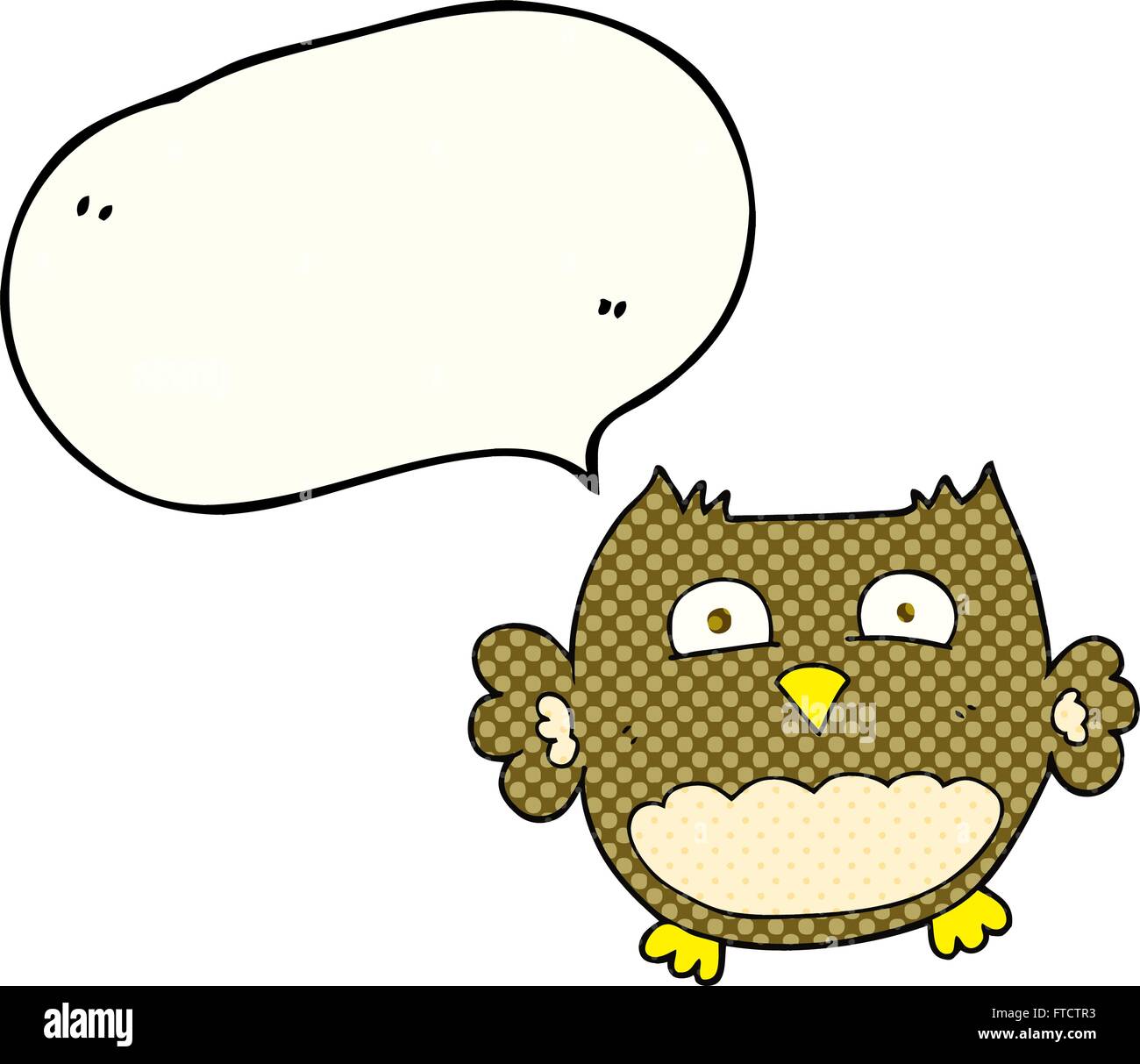 freehand drawn comic book speech bubble cartoon owl Stock Vector Image ...
