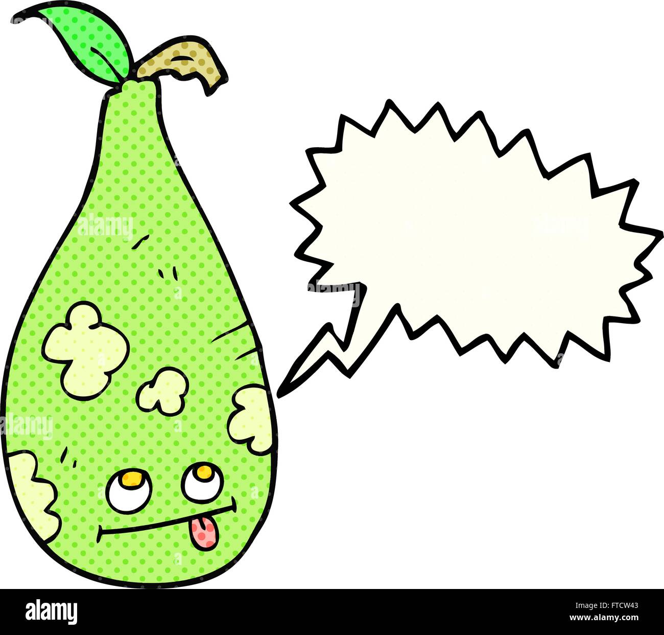 freehand drawn comic book speech bubble cartoon pear Stock Vector Image ...