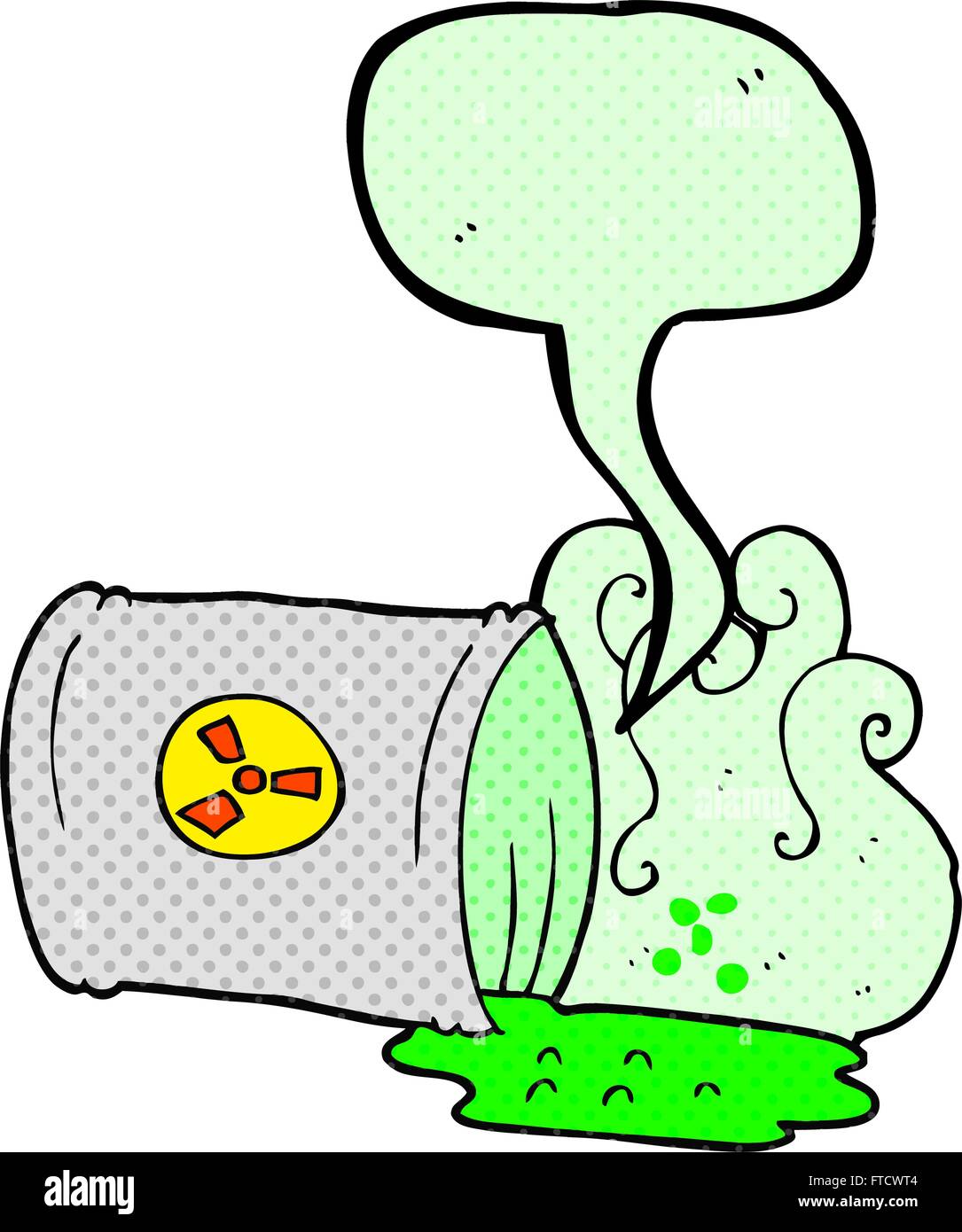 freehand drawn comic book speech bubble cartoon nuclear waste Stock