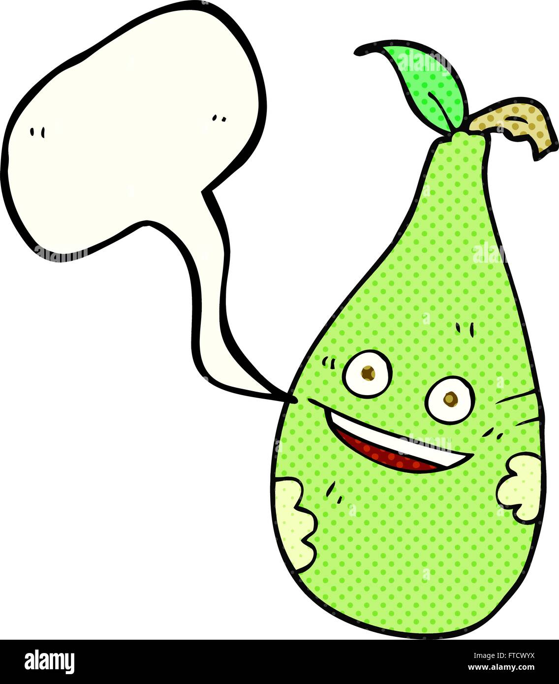 freehand drawn comic book speech bubble cartoon pear Stock Vector Image ...