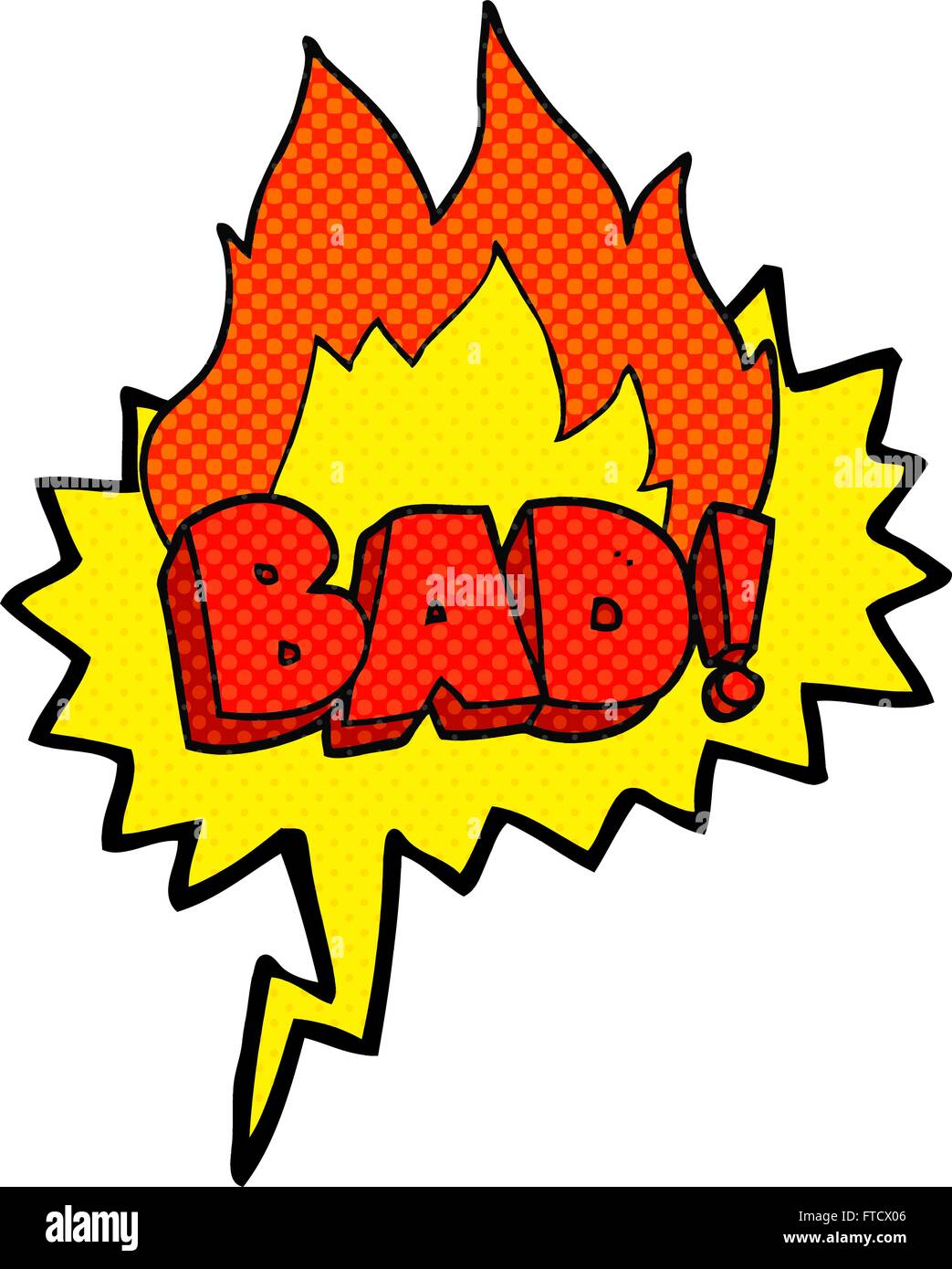 freehand drawn comic book speech bubble cartoon Bad symbol Stock Vector ...