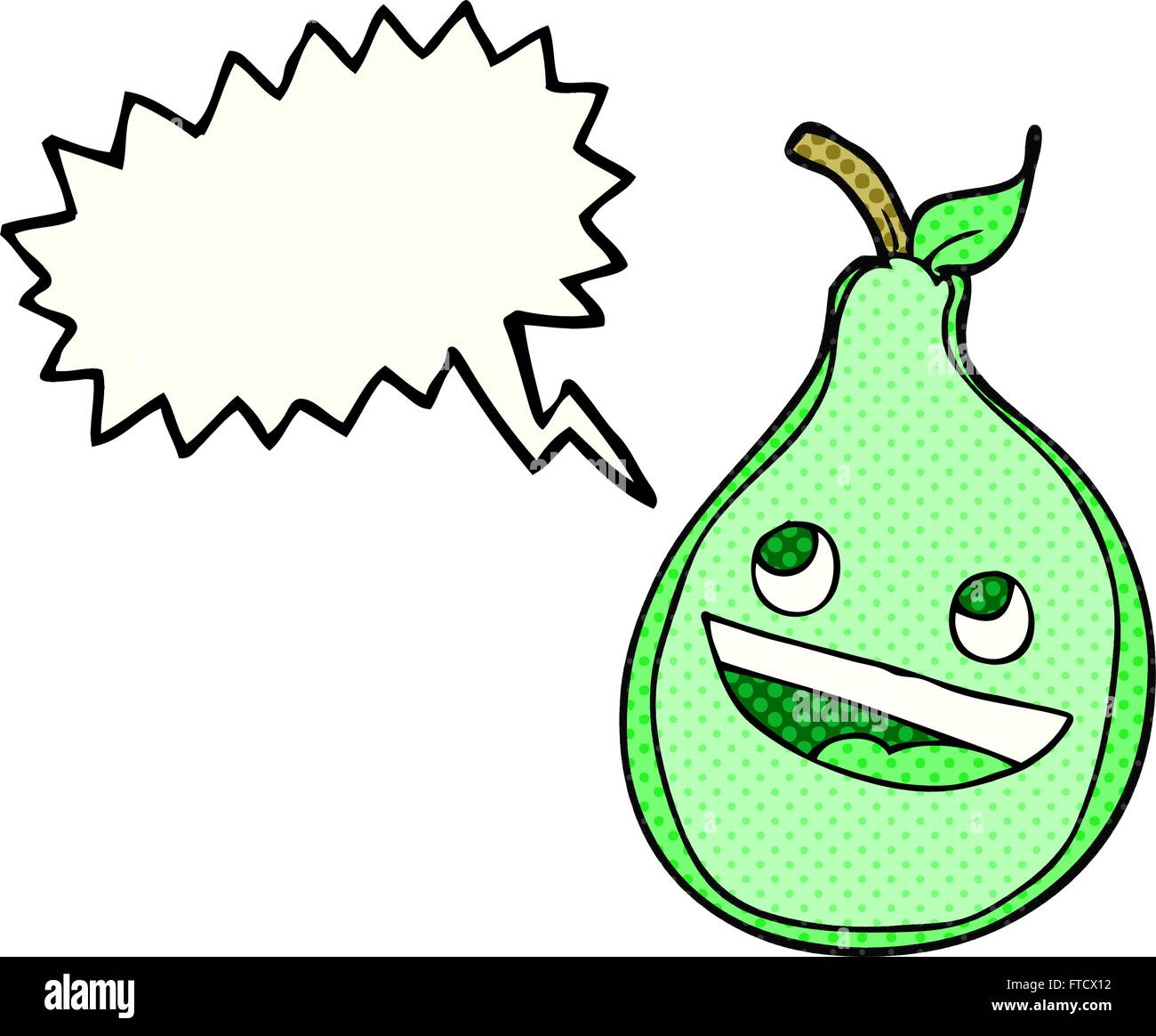 freehand drawn comic book speech bubble cartoon pear Stock Vector Image ...