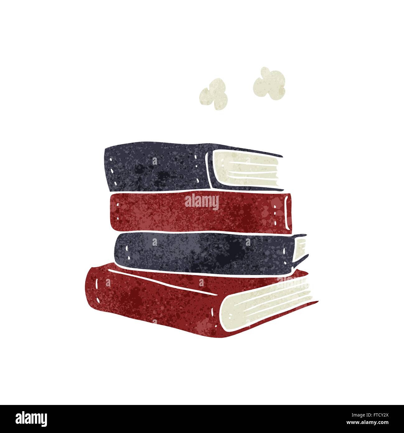 freehand retro cartoon stack of books Stock Vector Image & Art - Alamy