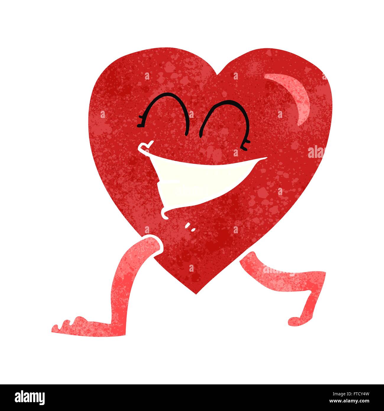 freehand retro cartoon walking heart Stock Vector Image & Art - Alamy