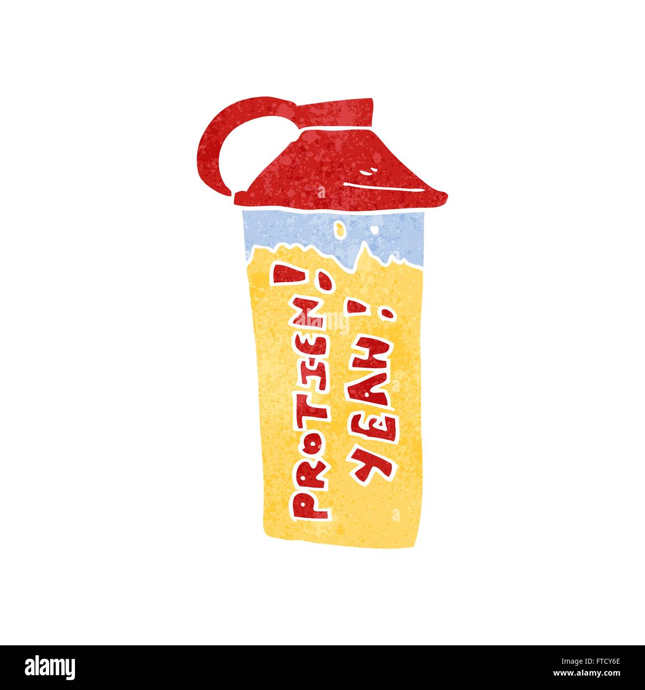 freehand retro cartoon protein shake Stock Vector Image & Art - Alamy