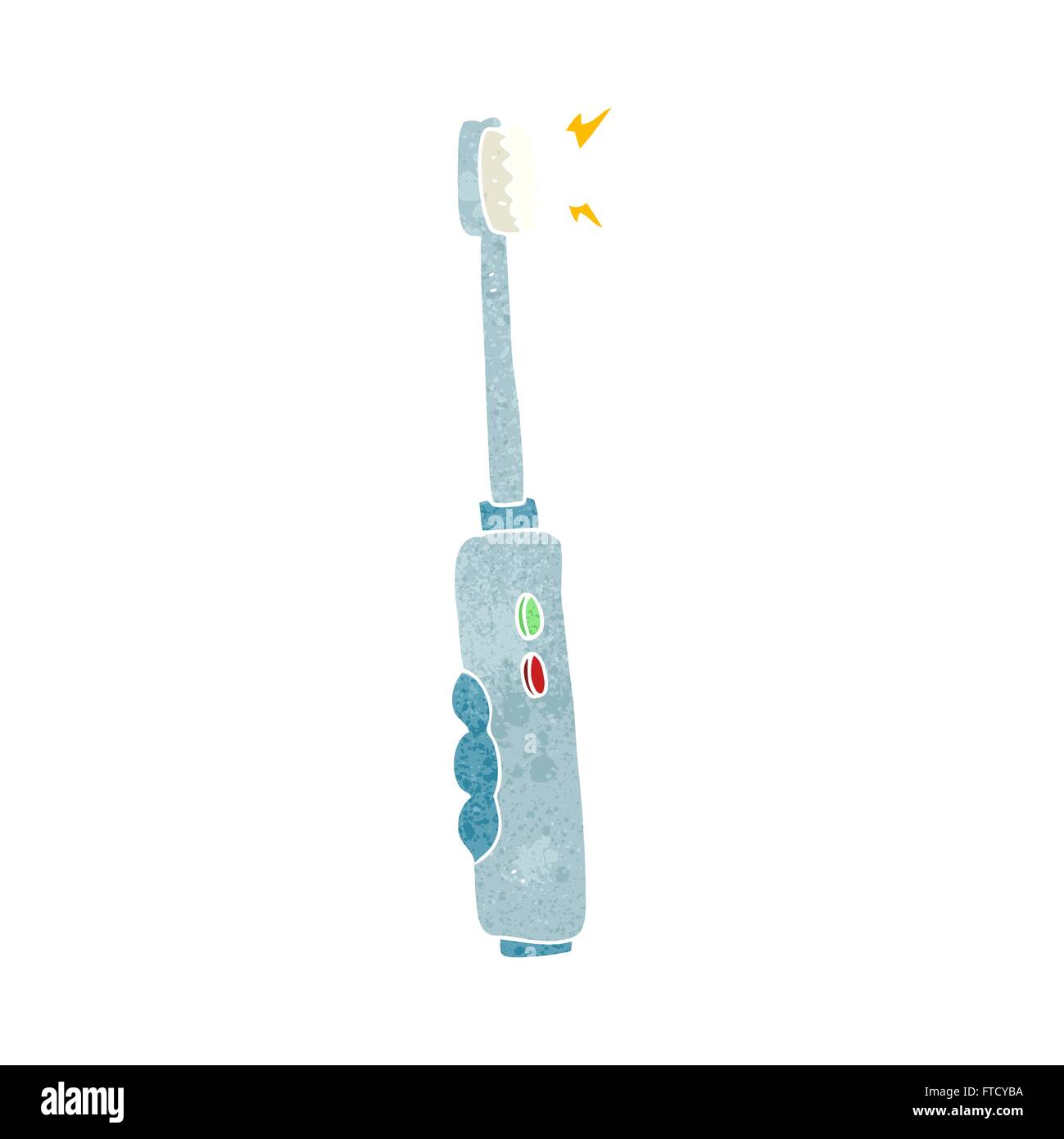 freehand retro cartoon buzzing electric toothbrush Stock Vector Image ...