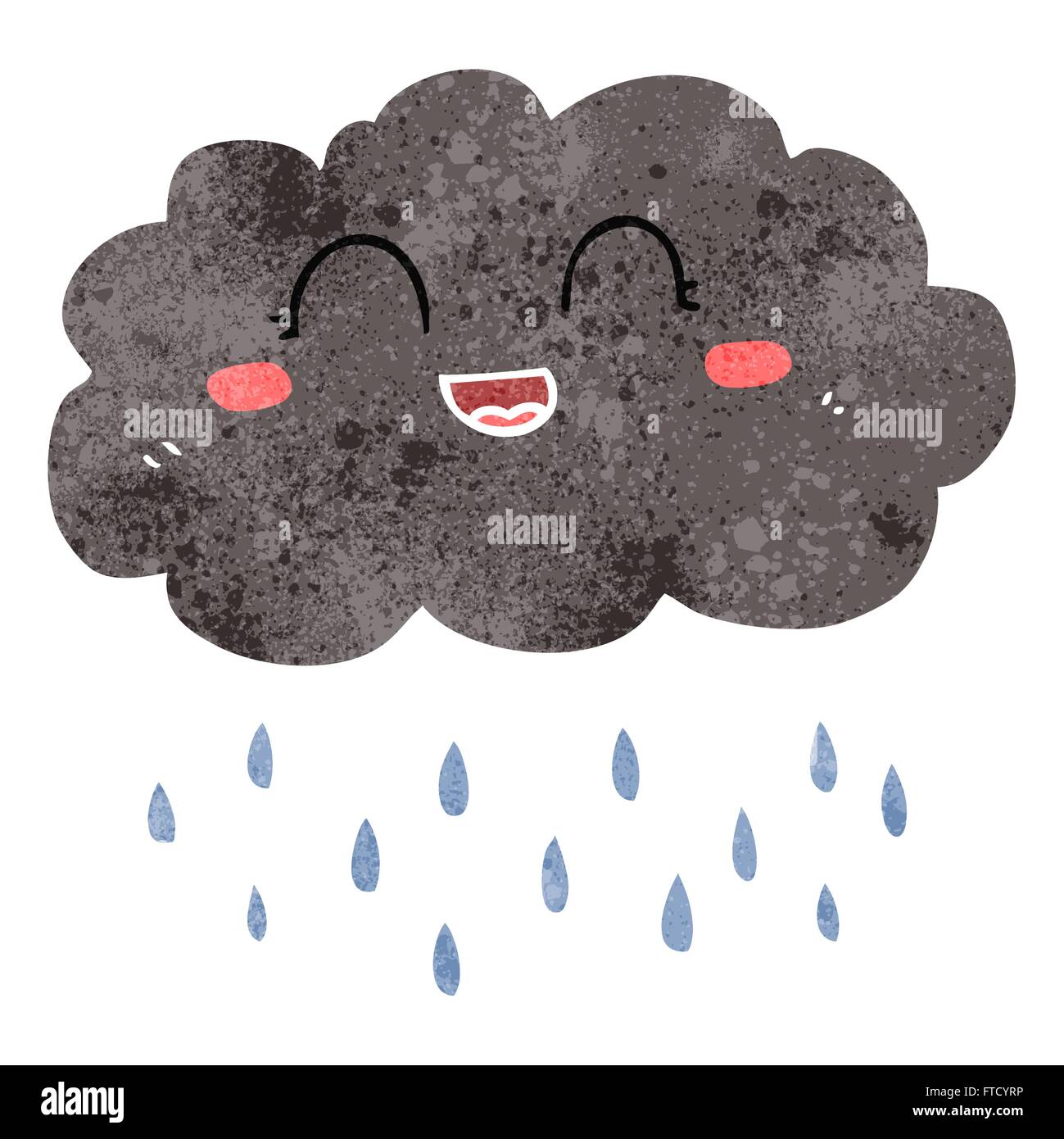 freehand retro cartoon rain cloud Stock Vector Image & Art - Alamy