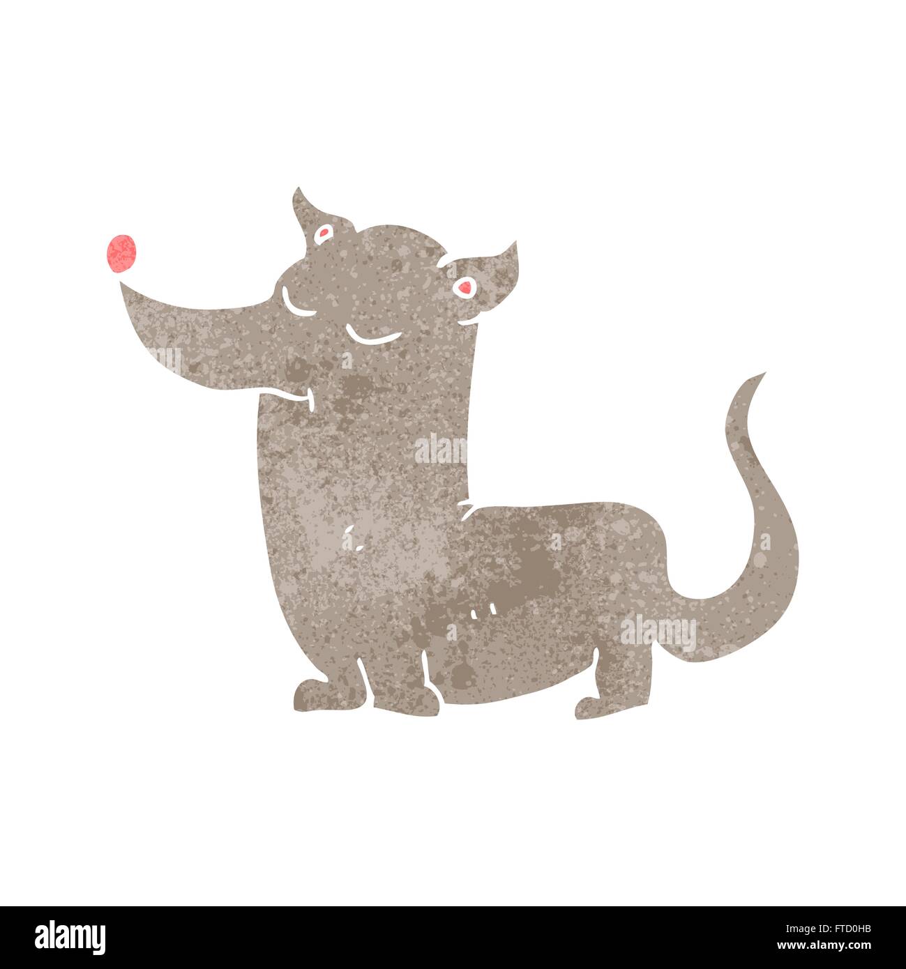 freehand retro cartoon little dog Stock Vector Image & Art - Alamy
