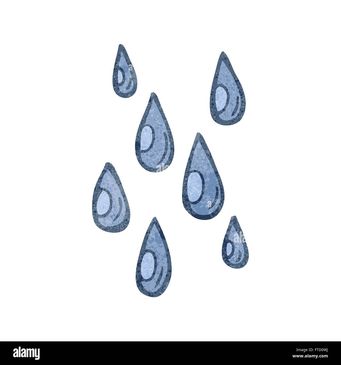 freehand retro cartoon raindrops Stock Vector Image & Art - Alamy