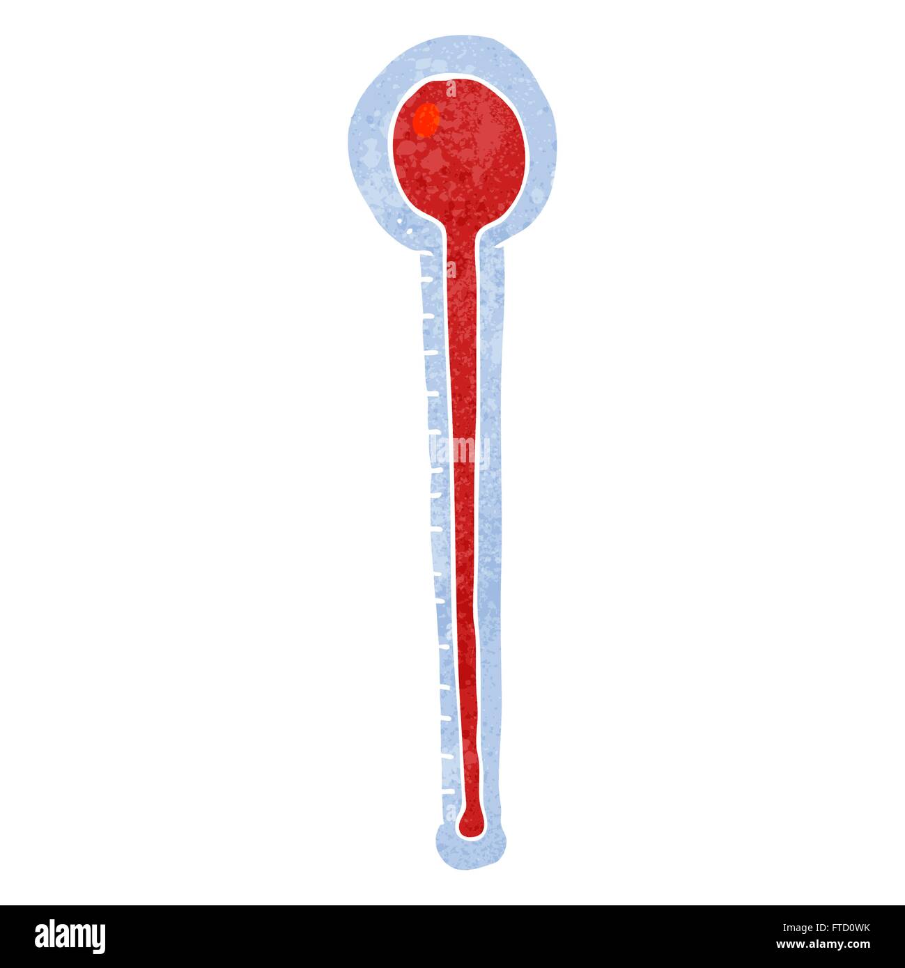 freehand retro cartoon thermometer Stock Vector