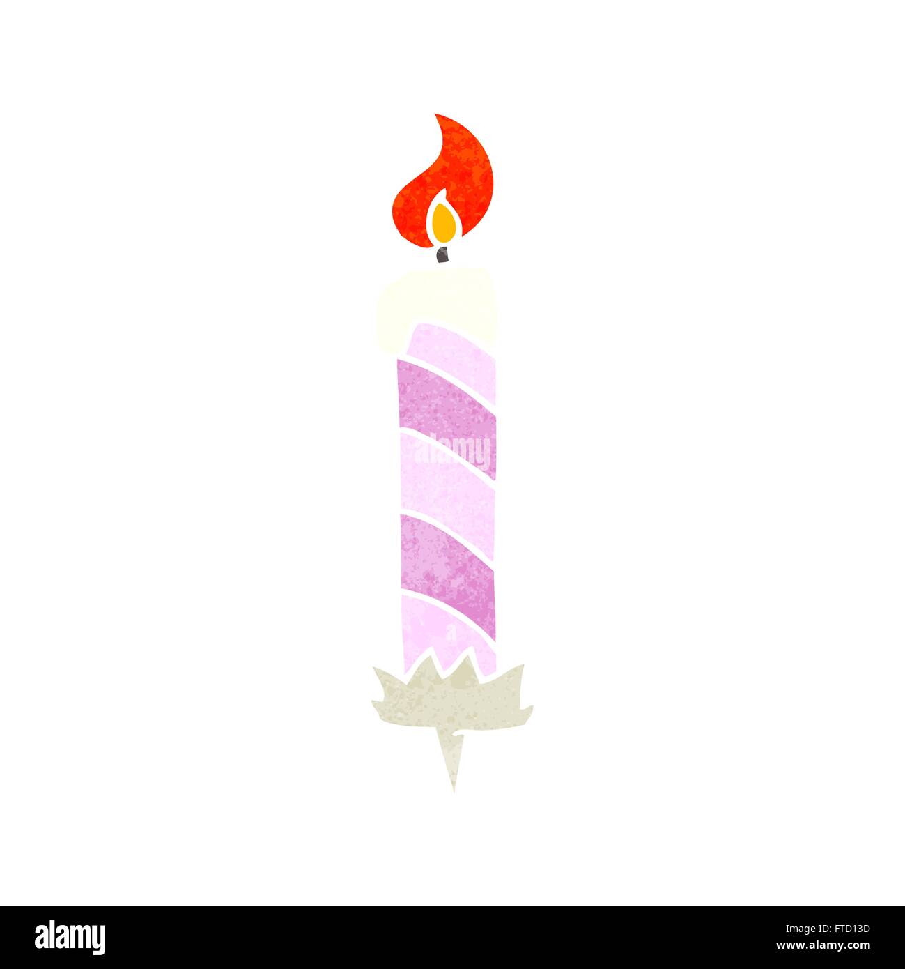 freehand retro cartoon birthday cake candle Stock Vector Image & Art ...