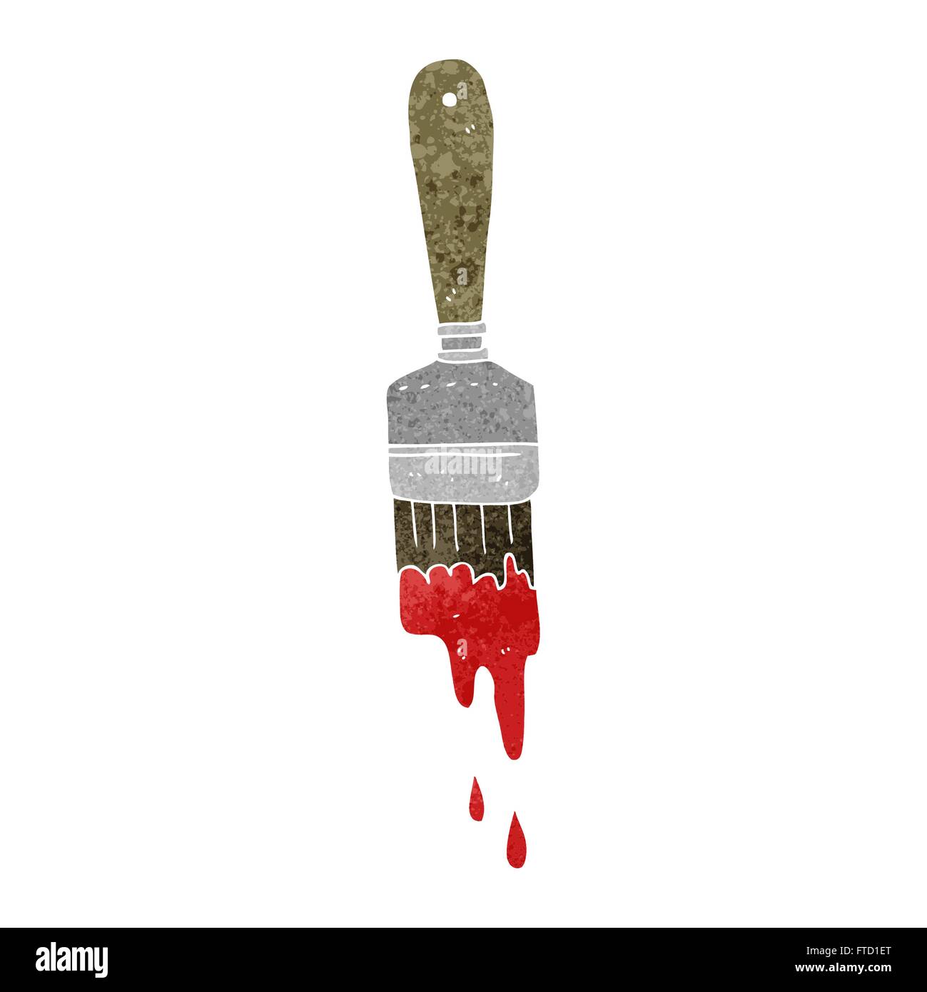 freehand retro cartoon paint brush Stock Vector Image & Art - Alamy