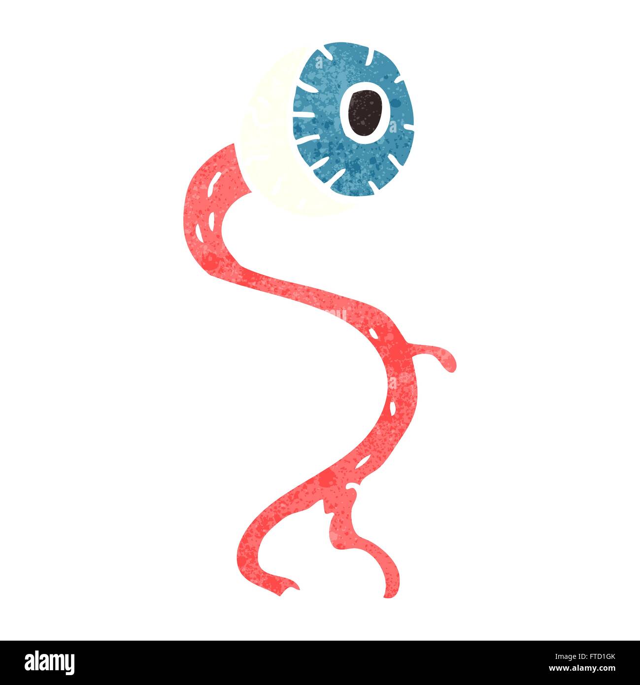 gross freehand retro cartoon eyeball Stock Vector