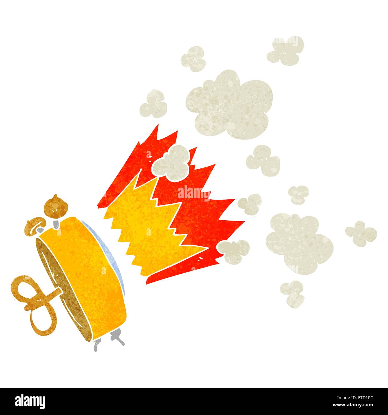 freehand retro cartoon alarm clock Stock Vector Image & Art - Alamy