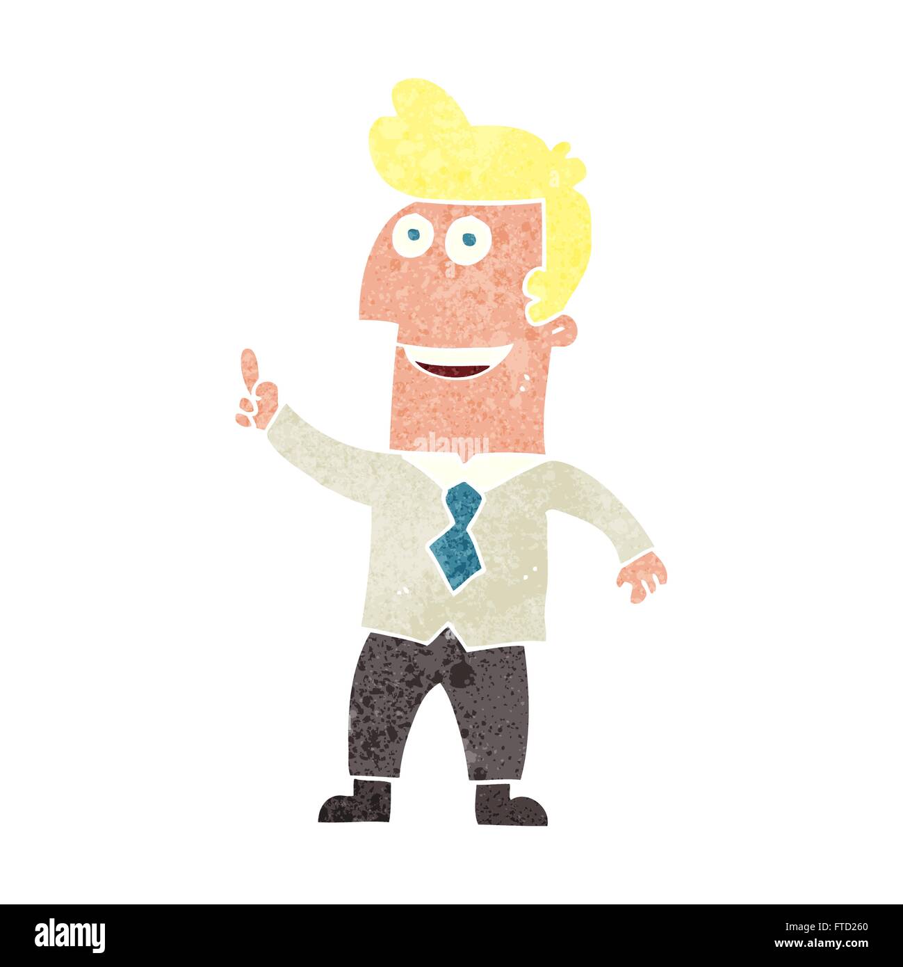 freehand retro cartoon businessman pointing Stock Vector Image & Art ...