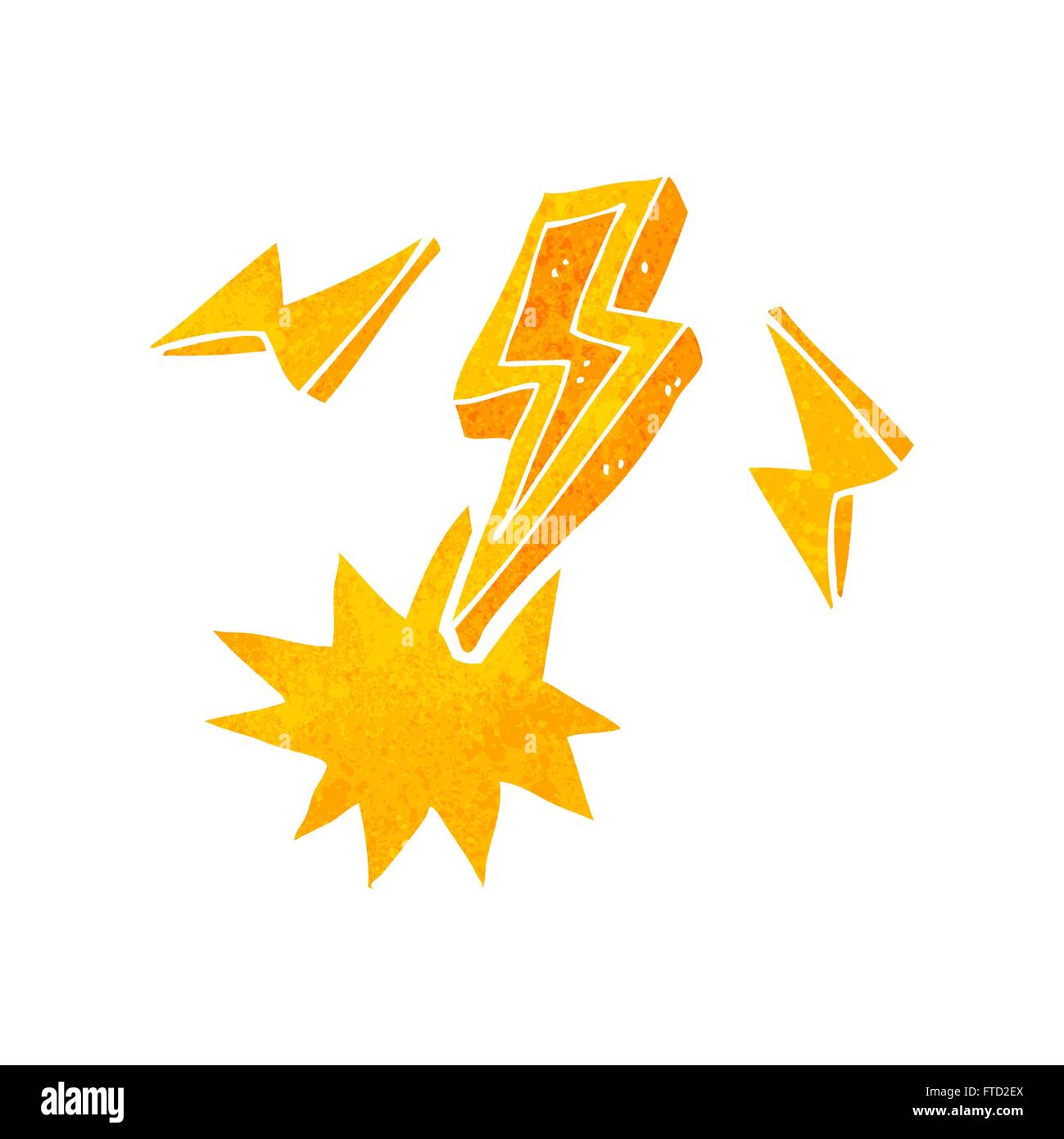 freehand retro cartoon lightning bolt doodle Stock Vector Image & Art ...