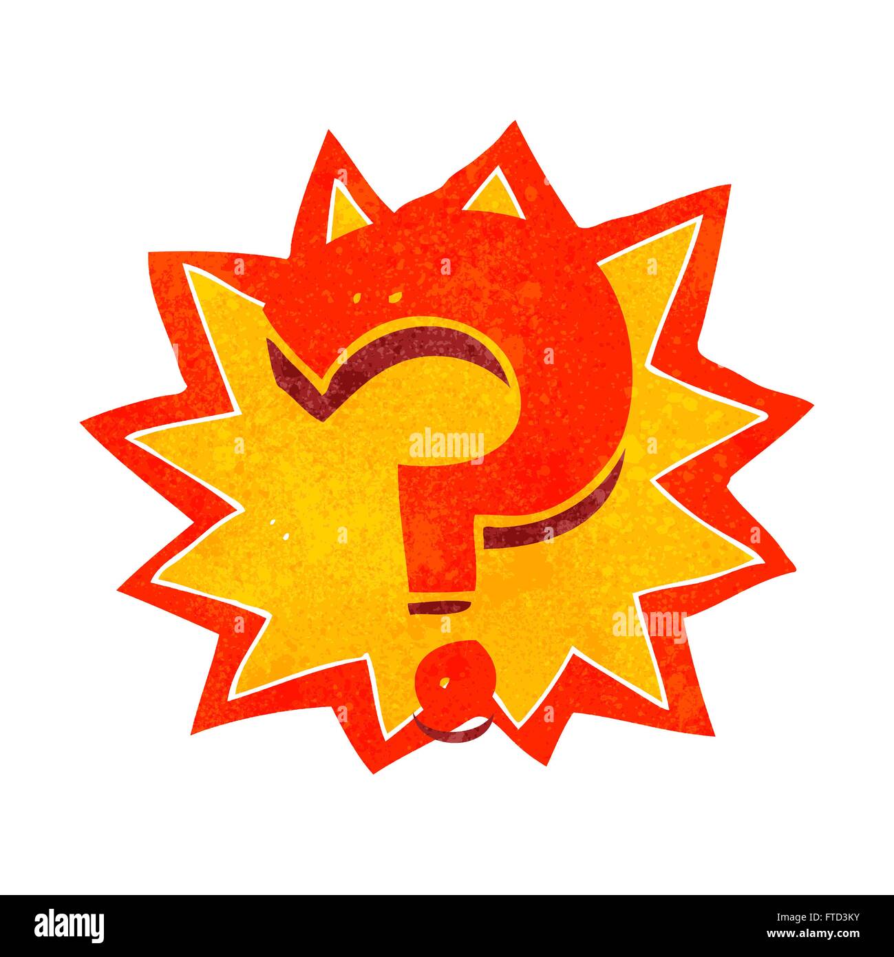 freehand drawn retro cartoon question mark Stock Vector Image & Art - Alamy