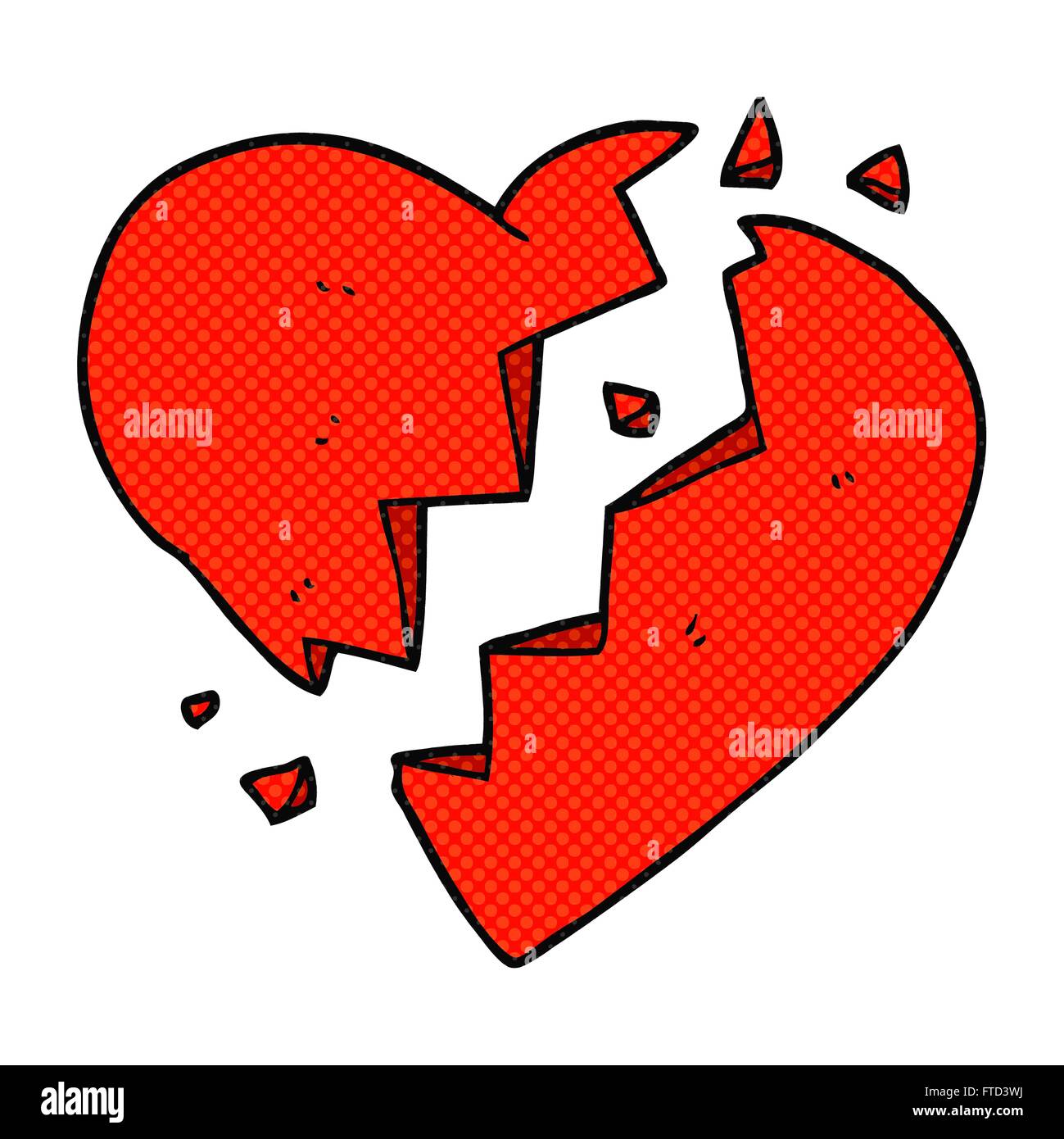 freehand drawn cartoon broken heart Stock Vector Image & Art - Alamy