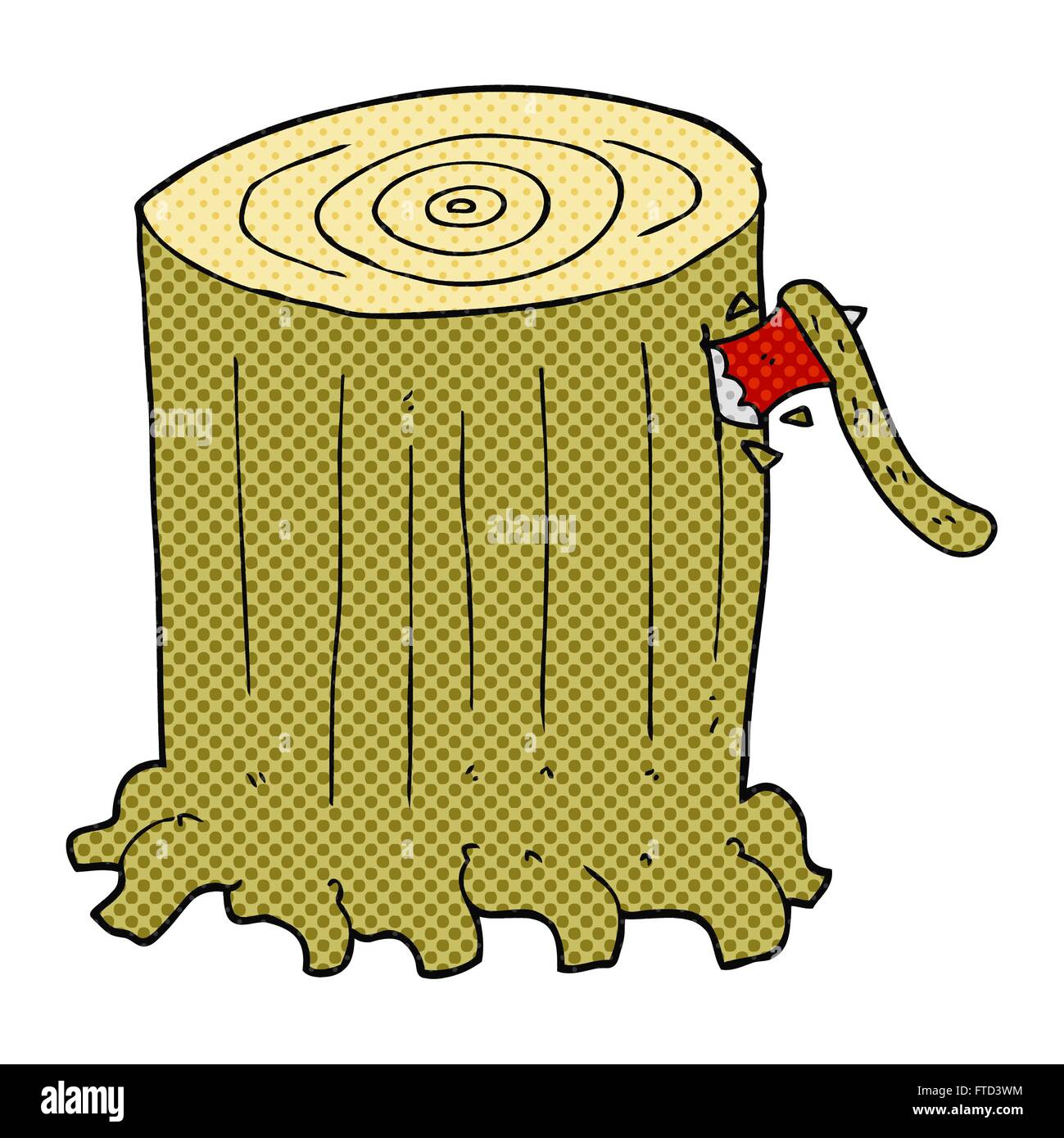 freehand drawn cartoon big tree stump Stock Vector Image & Art - Alamy