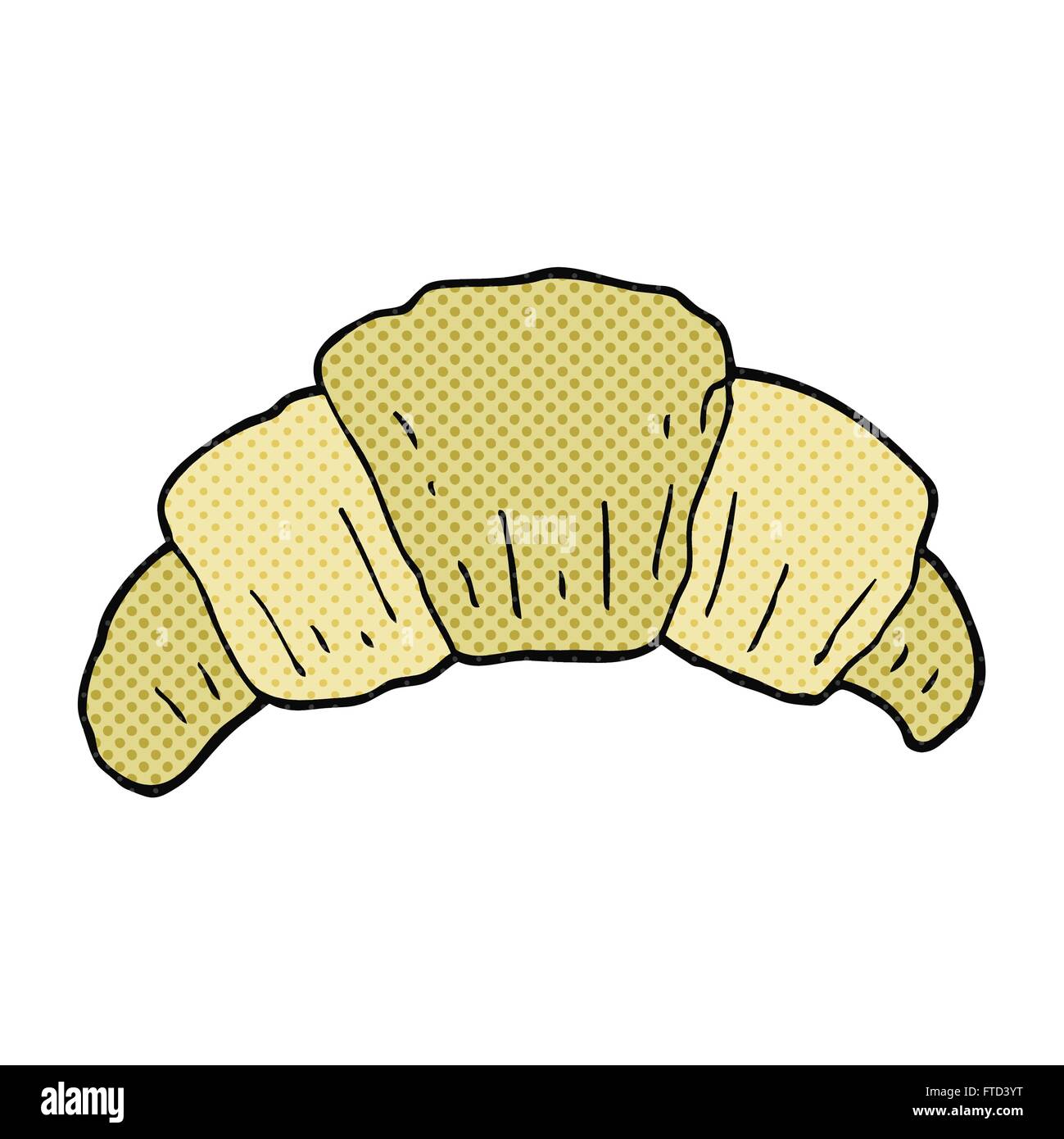 freehand drawn cartoon croissant Stock Vector