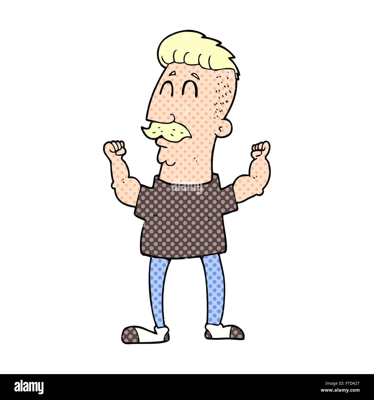 freehand drawn cartoon celebrating man Stock Vector Image & Art - Alamy