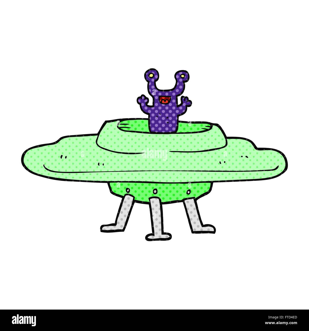 freehand drawn cartoon flying saucer Stock Vector Image & Art Alamy