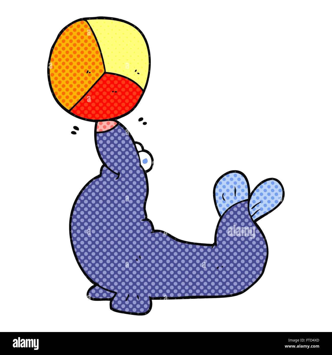 freehand drawn cartoon seal balancing ball Stock Vector Image & Art - Alamy