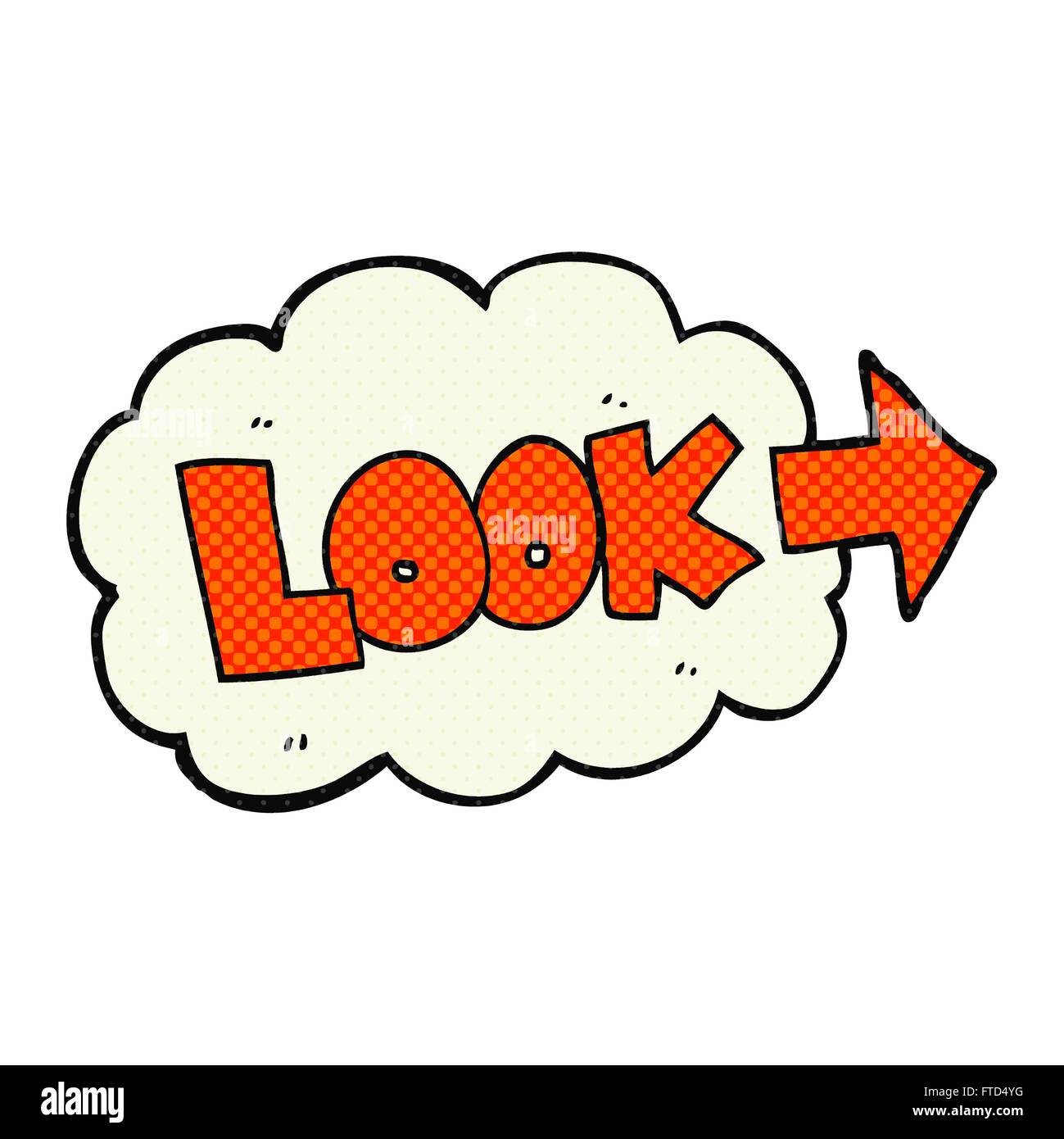 Look Visual Cartoon freehand drawn cartoon look pointing sign Stock Vector Image & Art - Alamy